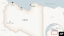 Map of Libya showing Tripoli. 