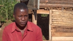 Muchaneta Maputire, who lost his home last year in Cyclone Idai, is still waiting to get into permanent housing, in Chimanimani district, Zimbabwe, March 14, 2020. (Columbus Mavhunga/VOA)