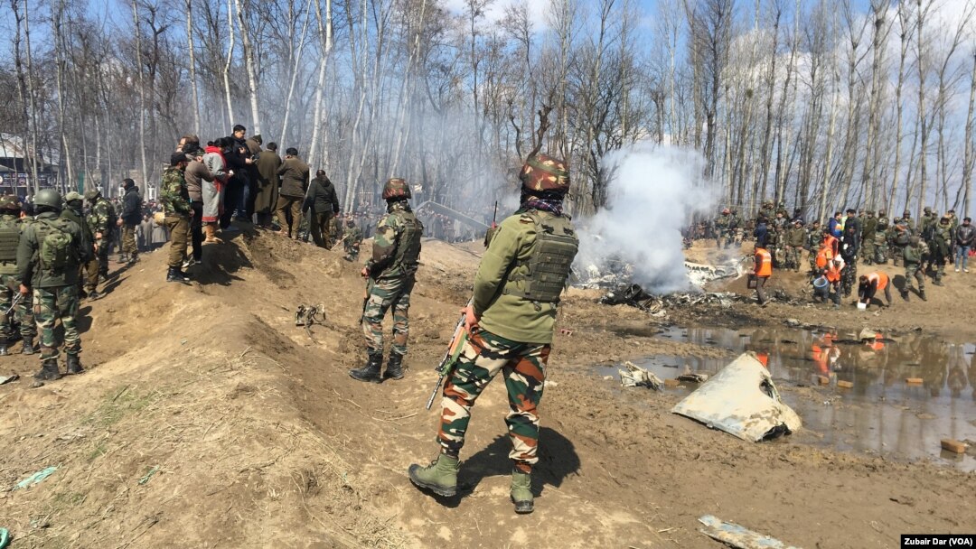 Pokiston urib tushirgan Hindiston harbiy samolyotlaridan biri qulagan joy, Kashmirning Hindiston nazoratidagi hududi.