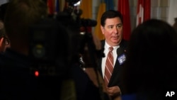 William Peduto, mayor of Pittsburgh, speaks to reporters in Pittsburgh, Pennsylvania, June 2, 2017. Peduto says he's determined to uphold the Paris Agreement — spurned by President Donald Trump — in Pittsburgh to bolster its new, creative, high-tech economy.