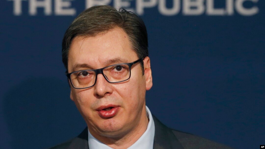 Premijer Srbije Aleksandar Vučić na konferenciji za novinare u Beogradu, 27. aprila 2017.