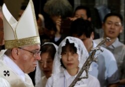 지난 2014년 8월 한국을 방문한 프란치스코 교황이 명동성당에서 화해와 평화를 위한 미사를 집전했다.