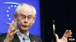 Presiden Uni Eropa Herman Van Rompuy mengatakan, tingginya angka pengangguran mengancam persatuan Eropa.