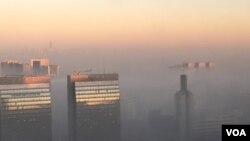 Heavy smog in Beijing, China on January 5, 2017