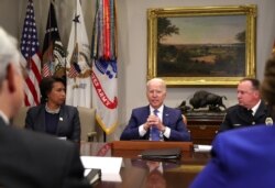 President Biden meets with his Attorney General, law enforcement officials, and community leaders to discuss gun violence reduction strategies at the White House