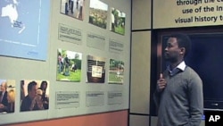 Yves Kamuromsi - only 13 when the Rwandan genocide occurred - now heads the documentation center at the Kigali Genocide Memorial Center in Rwanda, and said sharing the experience with other survivors helps everyone, November 2011.