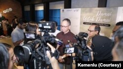 Wamenlu Mahendra Siregar dalam diskusi publik "Damai untuk Damai" pada Sabtu, 4 Januari 2020.