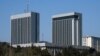 FILE - A view of the Azeri Parliament building in Baku on March 22, 2019. 