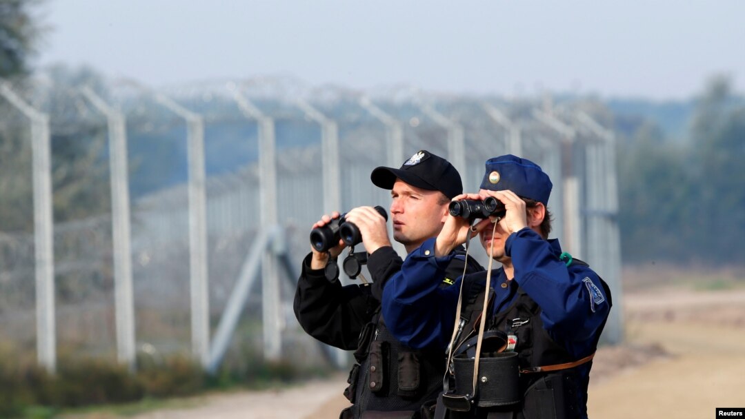 Policija patrolira na granici izmedju Mađarske i Srbije 2. oktobar, 2016. 