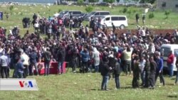 خەڵکی عەفرین ناڕەزایی دەردەبڕن لە بەرامبەر دیوارەکەی تورکیا لە دەوری ناوچەکەیان