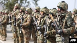 Pripadnici američkih snaga koji učestvuju u zajedničkoj vežbi "Eagle partner"sa vojskom Armenije, na fotografiji koju je objavilo jermensko ministrstvo odbrane, 11. septembra 2023.