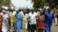 FILE - Protesters are seen in this April 16, 2016 in Banjul following the death of an opposition figure. 