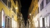 As the the national night time curfew goes into effect late Friday due to new coronavirus measures the shops and streets are empty in Rome, Italy, early Nov. 7, 2020.