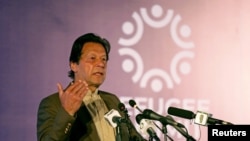 FILE - Pakistan's Prime Minister Imran Khan speaks during an international conference in Islamabad, Pakistan, Feb. 17, 2020.