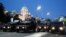 Serbia, Belgrade,Police vehicles are pictured during an anti-government rally, amid the spread of the coronavirus disease