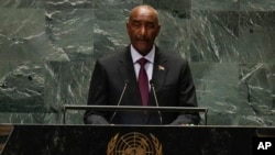 Gen. Abdel-Fattah al-Burhan, president of the Transitional Sovereign Council of Sudan, addresses the 79th session of the United Nations General Assembly, Sept. 26, 2024, at UN headquarters.