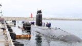 FILE - The U.S. nuclear-powered submarine USS Annapolis is anchored at a naval base on Jeju Island, South Korea, July 24, 2023. (The Defense Ministry/Handout via REUTERS)