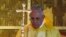 FILE - Pope Francis, shown in a rain poncho during a Mass near the Tacloban airport, said during his trip this month to the typhoon-vulnerable Philippines that "man has gone too far damaging the environment."