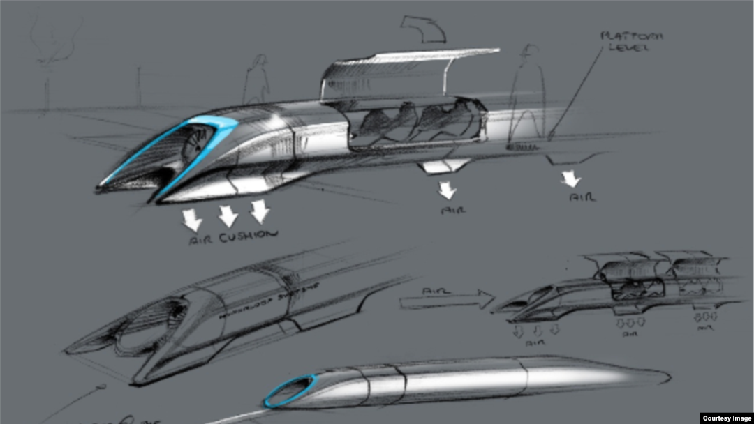 Hyperloop is depicted in a drawing released by inventor Elon Musk.