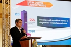 El presidente Juan Orlando Hernández asegura que la lucha contra el tráfico de drogas se ha reducido en Honduras. Foto cortesía Casa de gobierno.