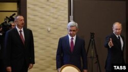 Ilham Əliyev ,Serj Sarkisyan, Vladimir Putin