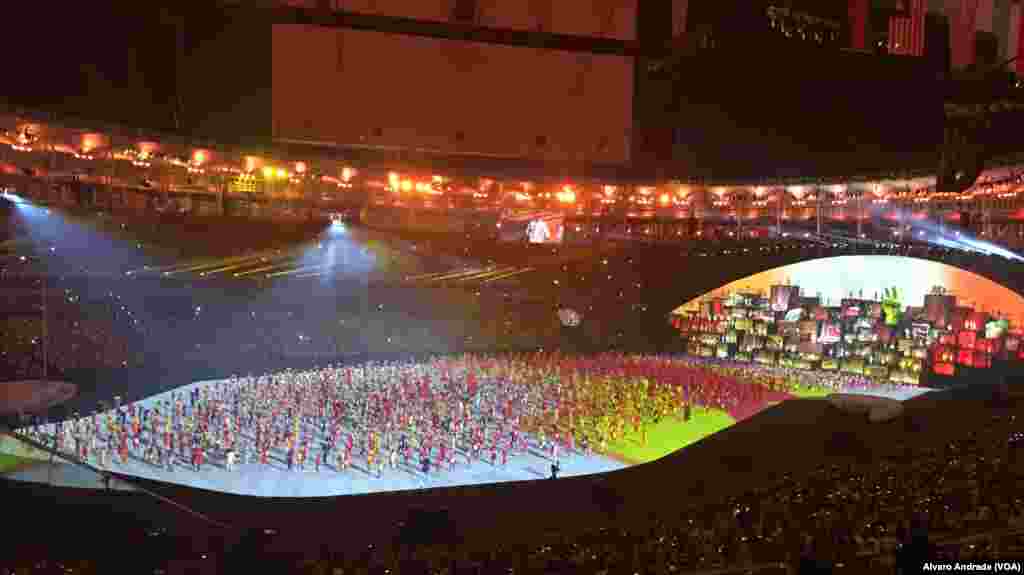 Opening ceremony of the Rio 2016 Olympics at Maracana Stadium.