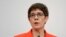 Annegret Kramp-Karrenbauer, chairwoman of the German Christian Democratic Union (CDU), adresses the media during a press conference at the party's headquarters in Berlin, Germany, Feb. 7, 2020. 