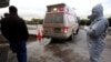 Ambulances at a hospital in Erbil