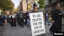 Manifestación contra el aborto en Nueva York. Hace 40 años se legalizó la interrupción del embarazo en Estados Unidos.