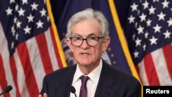 Jerome Powell duke folur në Uashington (18 dhjetor 2024)