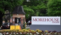 FILE - People enter the campus of Morehouse College, a historically black school, in Atlanta, Georgia, April 12, 2019.