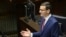 FILE - Poland's Prime Minister Mateusz Morawiecki gives his policy speech in the parliament in Warsaw, Poland.