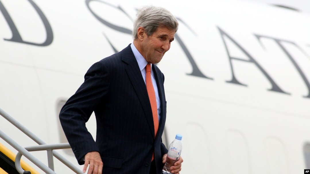 Menlu AS John Kerry berada di Wina, Austria untuk pembicaraan internasional mengenai Suriah (29/10).