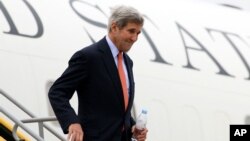 Menlu AS John Kerry berada di Wina, Austria untuk pembicaraan internasional mengenai Suriah (29/10).