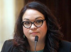 FILE - Democratic Sen. Luz Escamilla looks on during a special session on the Utah Senate floor in Salt Lake City, Dec. 3, 2018.