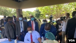 FILE - Vice President Constantino Chiwenga, who doubles as Zimbabwe’s health minister, says complacency has resulted in a recent spike in cases of the coronavirus responsible for the COVID-19 disease. (Columbus Mavhunga/VOA)