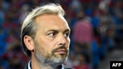 Sébastien Desabre lors d'un match entre l'Egypte et l'Ouganda, Egypte, le 30 juin 2019.