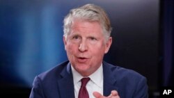 FILE - Manhattan District Attorney Cyrus R. Vance, Jr., responds to a question during a news conference in New York, May 10, 2018.