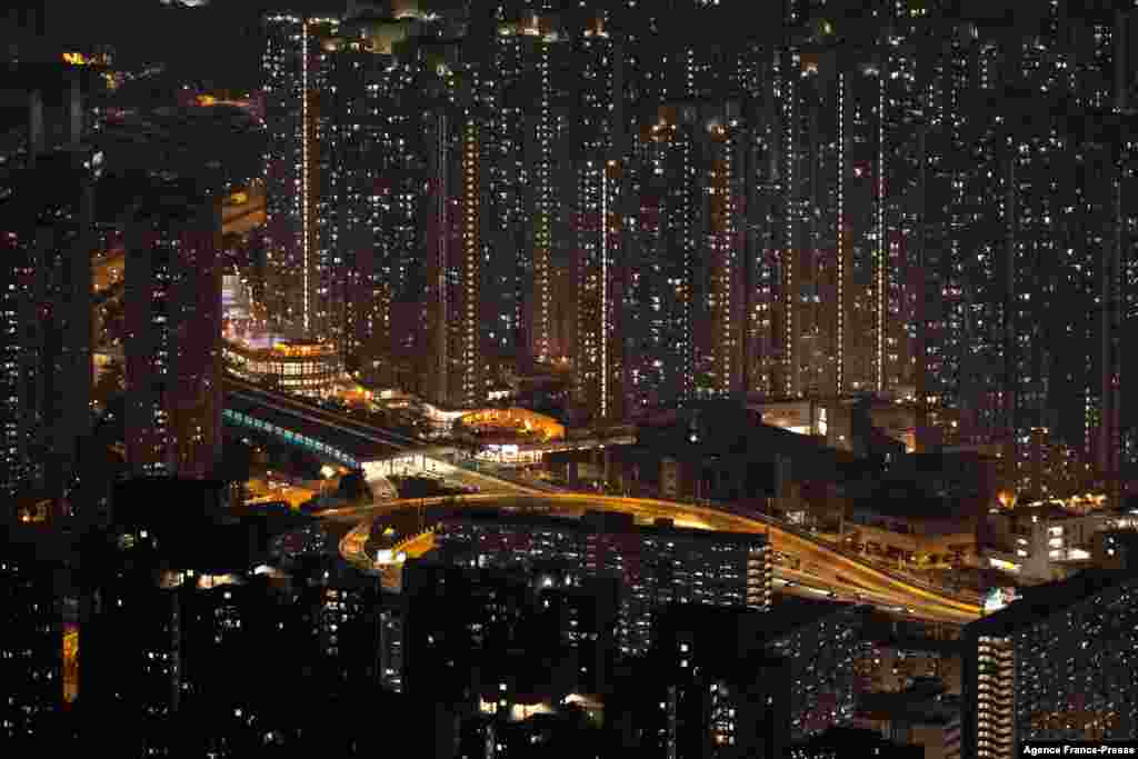 Residential buildings are seen in Hong Kong, Jan. 1, 2022.