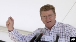 FILE - Nevada Republican Rep. Mark Amodei speaks at the 19th Annual Lake Tahoe Summit at Zephyr Cove in South Lake Tahoe, Aug. 24, 2015