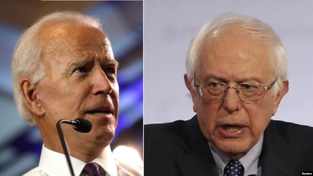 Thượng nghị sĩ Hoa Kỳ Bernie Sanders, 77 tuổi (phải) và cựu Phó Tổng thống Hoa Kỳ Joe Biden, 76 tuổi, là những ứng cử viên già nhất trong nhóm các ứng cử viên Dân chủ tranh cử năm 2020.