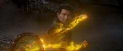 This image released by Marvel Studios shows Simu Liu in a scene from 'Shang-Chi and the Legend of the Ten Rings.'