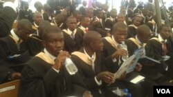Graduands with relatives and friends at Zimbabwe's Chinhoyi University. (Photo Arthur Chigoriwa)
