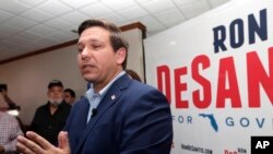 El candidato republicano a la nominación para gobernador de Florida, Ron DeSantis, fue apoyado por el presidente Donald Trump.