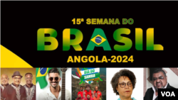 Mosaico com diversas fotografias de participantes da 15 semana do Brasil-Angola