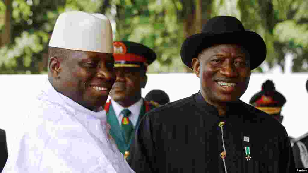 Shugaba Goodluck Jonathan na Najeriya da Shugaba Yahya Jammeh na Gambia