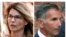 Combination photo shows actress Lori Loughlin and her husband, clothing designer Mossimo Giannulli, outside federal court in Boston on April 3, 2019, where they faced charges in a nationwide college admissions bribery scandal.