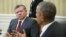 Jordan's King Abdullah II listens as President Barack Obama speak during their meeting in the Oval Office of the White House in Washington, Feb. 24, 2016.