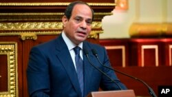 Presiden Mesir Abdel Fattah el-Sisi berbicara di Kairo (foto: dok). 