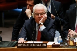 Russian Ambassador to the U.N. Vitaly Churkin listens during a meeting of the Security Council on Dec. 31, 2016, in New York.